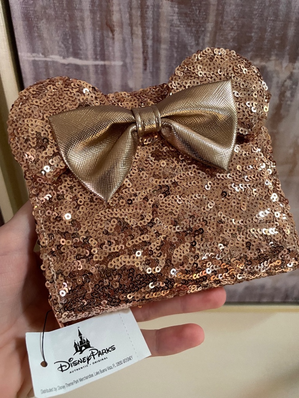 Disney Loungefly Rose Gold Minnie Mouse Wallet